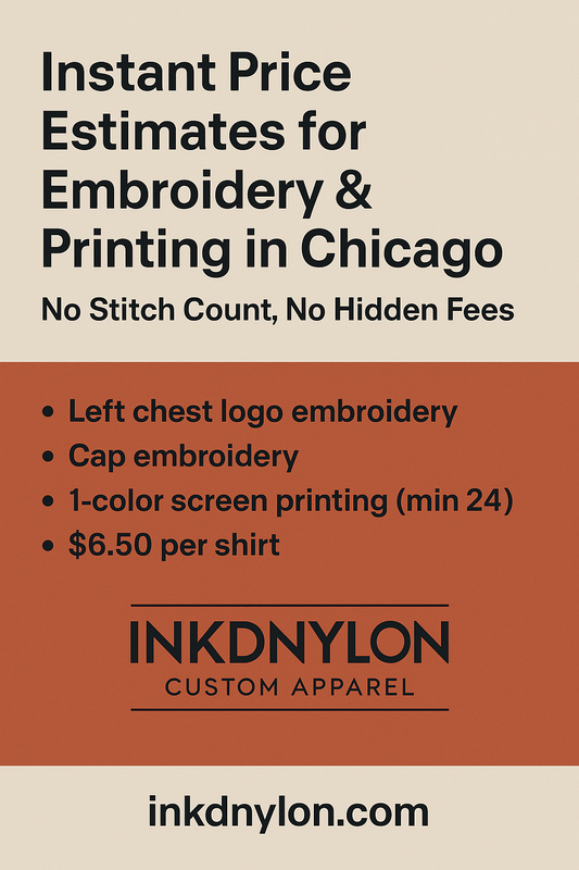 inkdnylon custom apparel- instant price estimates