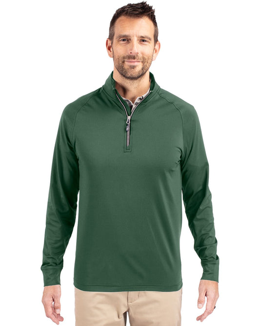 green quarter zip